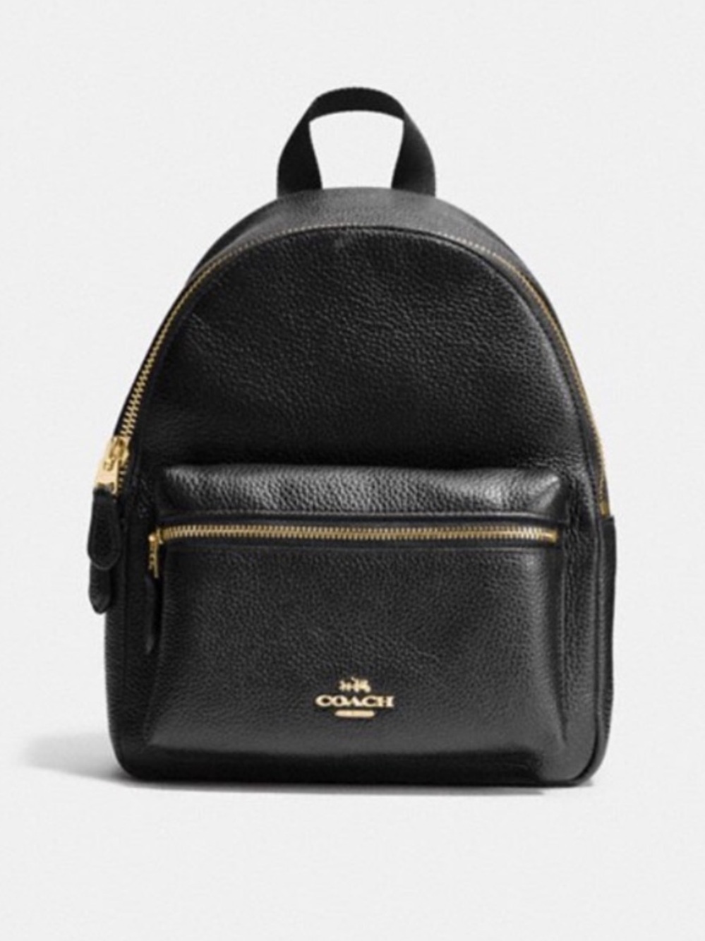 Coach Charlie Mini Backpack Black Pebbled Leather